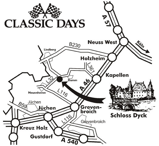 Classic Days Schloss Dyck Anreise Parkplätze